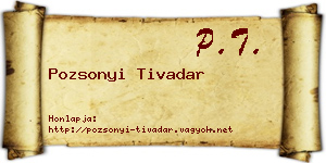 Pozsonyi Tivadar névjegykártya
