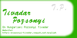 tivadar pozsonyi business card